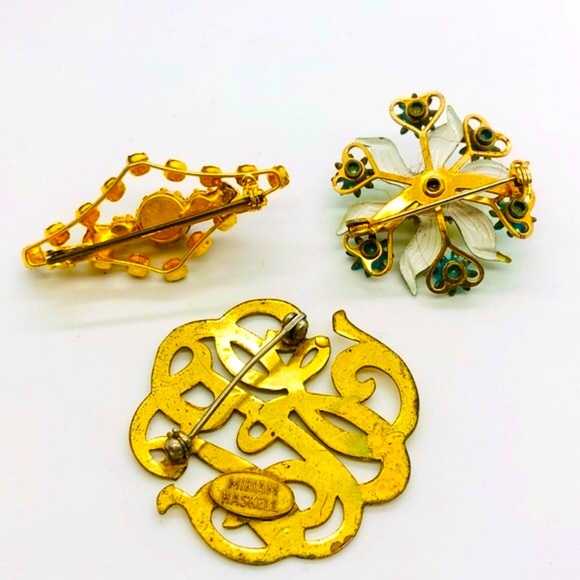 Vintage Small Brooch Lot Austria Haskell - Picture 4 of 6